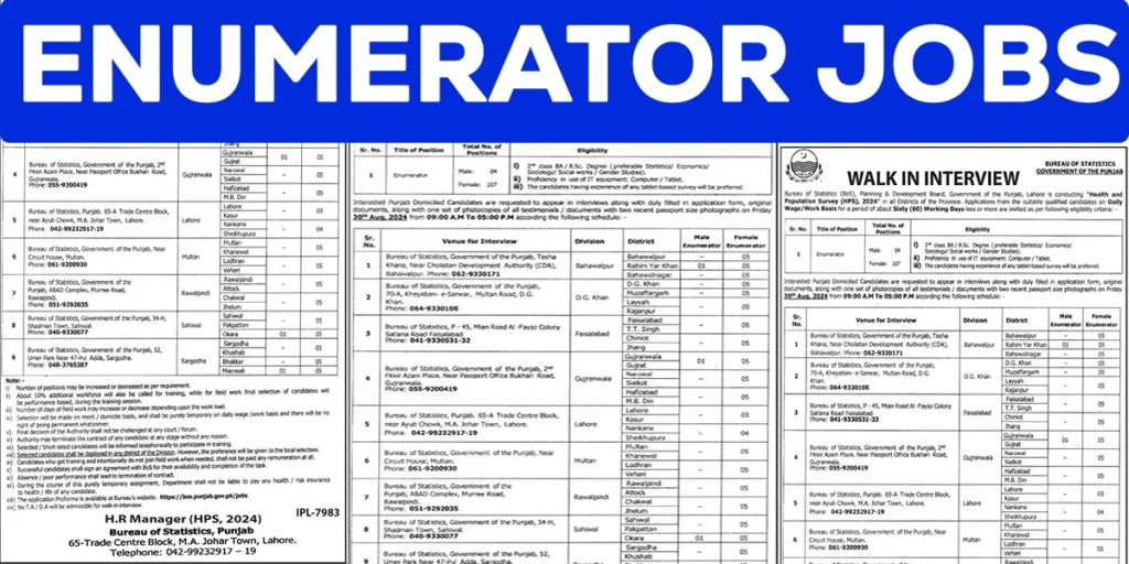 Enumerator Jobs