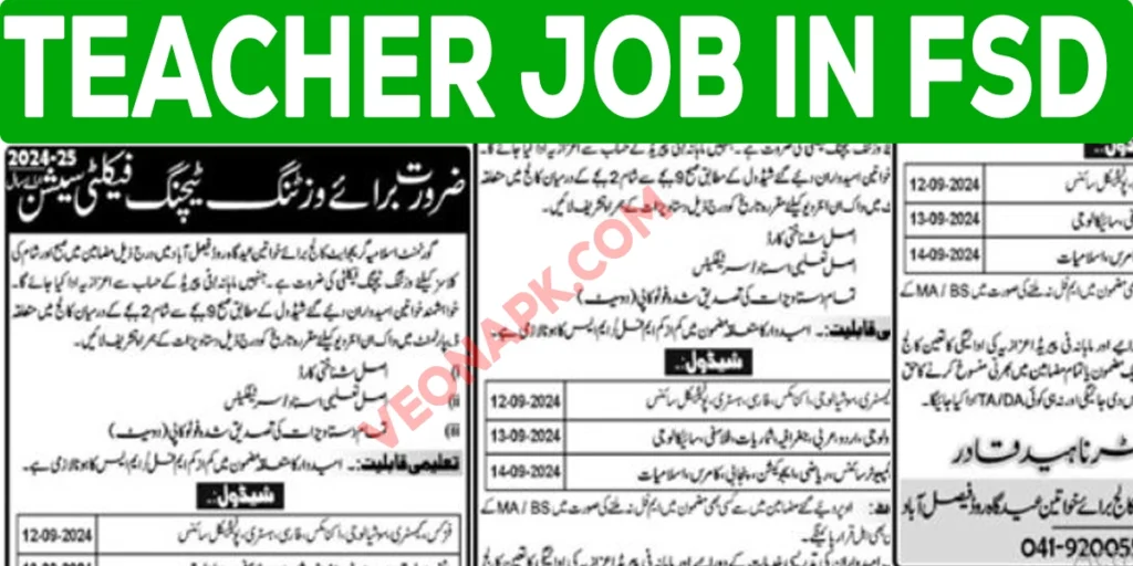 Teacher job in FSD